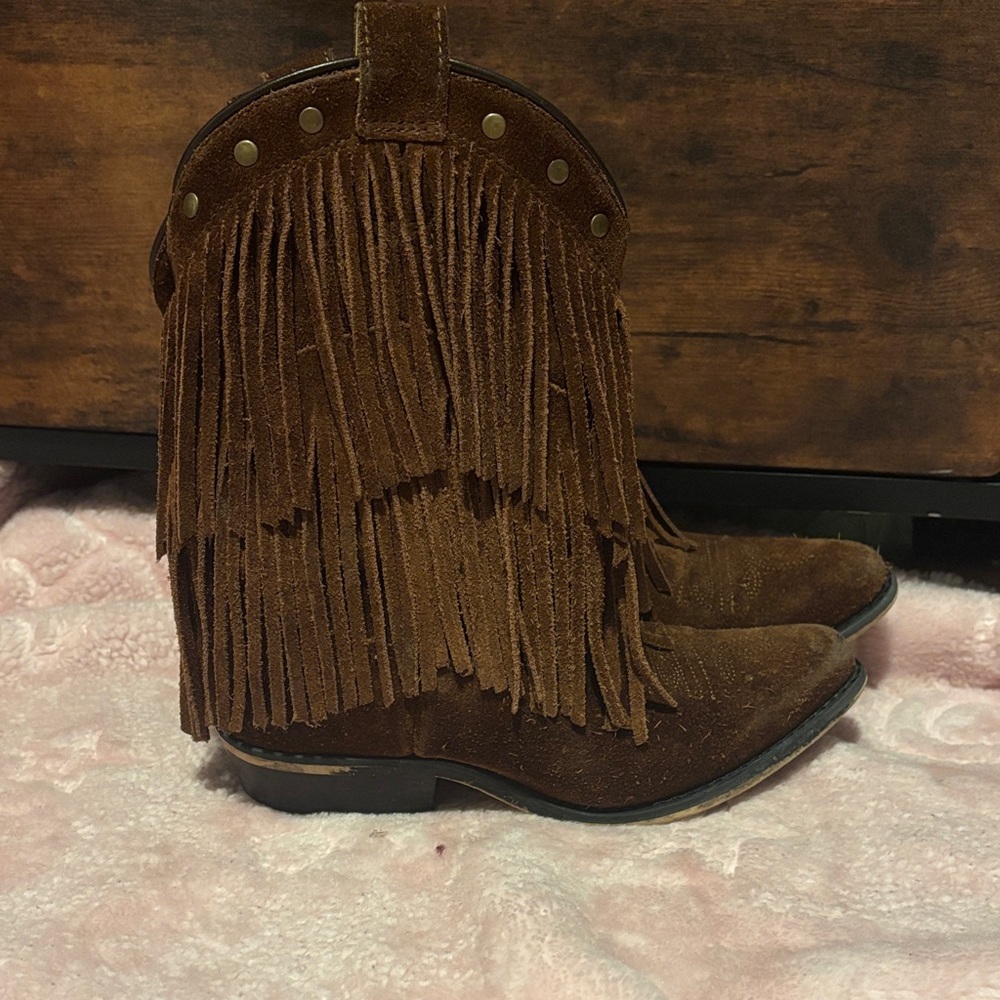 Suede Fringe Ankle Booties - Picture 10 of 10